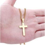 Cross Necklace Stainless Steel Pendant 23.62-Inch Chain