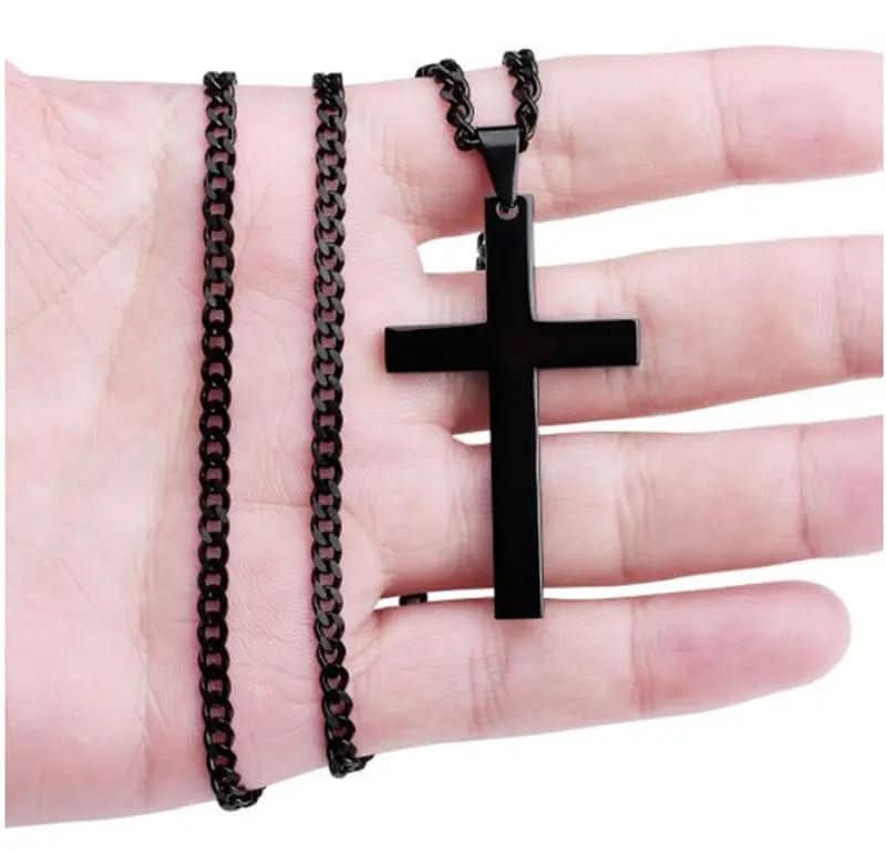 Cross Necklace Stainless Steel Pendant 23.62-Inch Chain