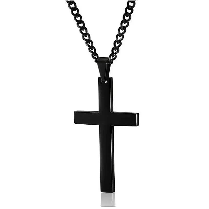 Cross Necklace Stainless Steel Pendant 23.62-Inch Chain