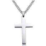 Cross Necklace Stainless Steel Pendant 23.62-Inch Chain
