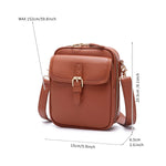 Crossbody Bag Compact Square Anti-Theft Zipper Adjustable Strap