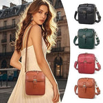 Crossbody Bag Compact Square Anti-Theft Zipper Adjustable Strap