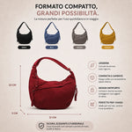 Crossbody Bag Nylon Three Zip Compartments Adjustable Strap