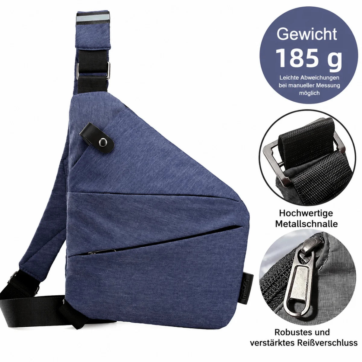 Crossbody Bag RFID-Blocking Cut-Resistant Strap Water-Repellent Polyester