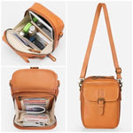 Crossbody Bag RFID-Blocking Wallet Glasses Compartment