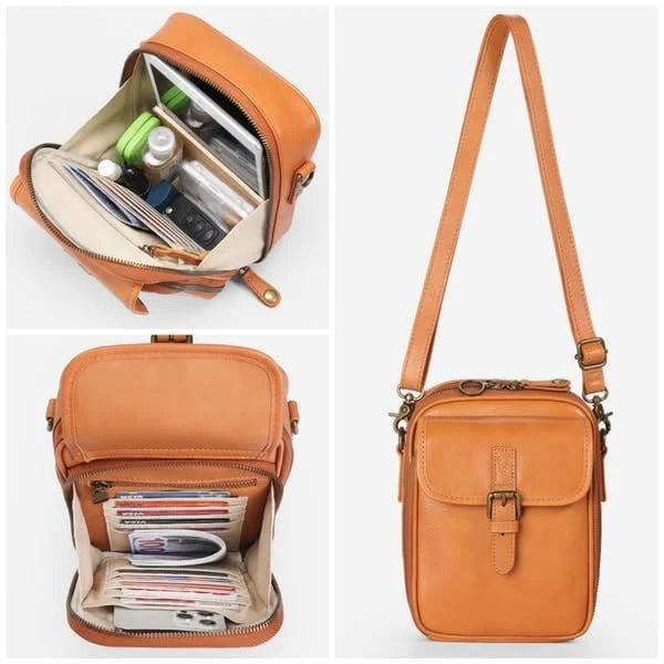 Crossbody Bag RFID-Blocking Wallet Glasses Compartment