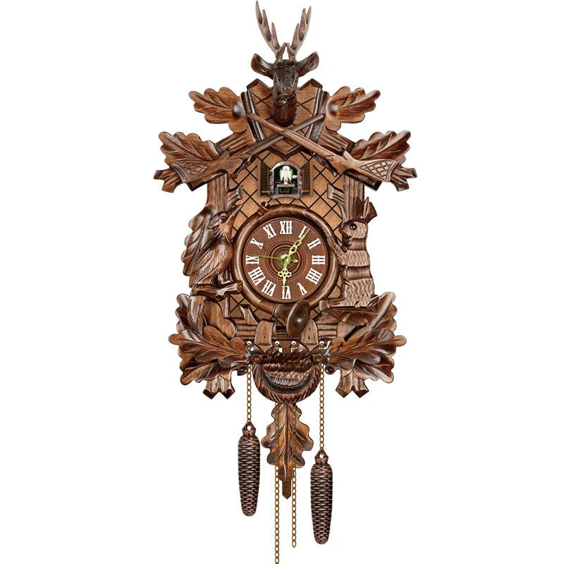 Cuckoo Clock Wooden Chalet Design Musical Chime Night Shutoff
