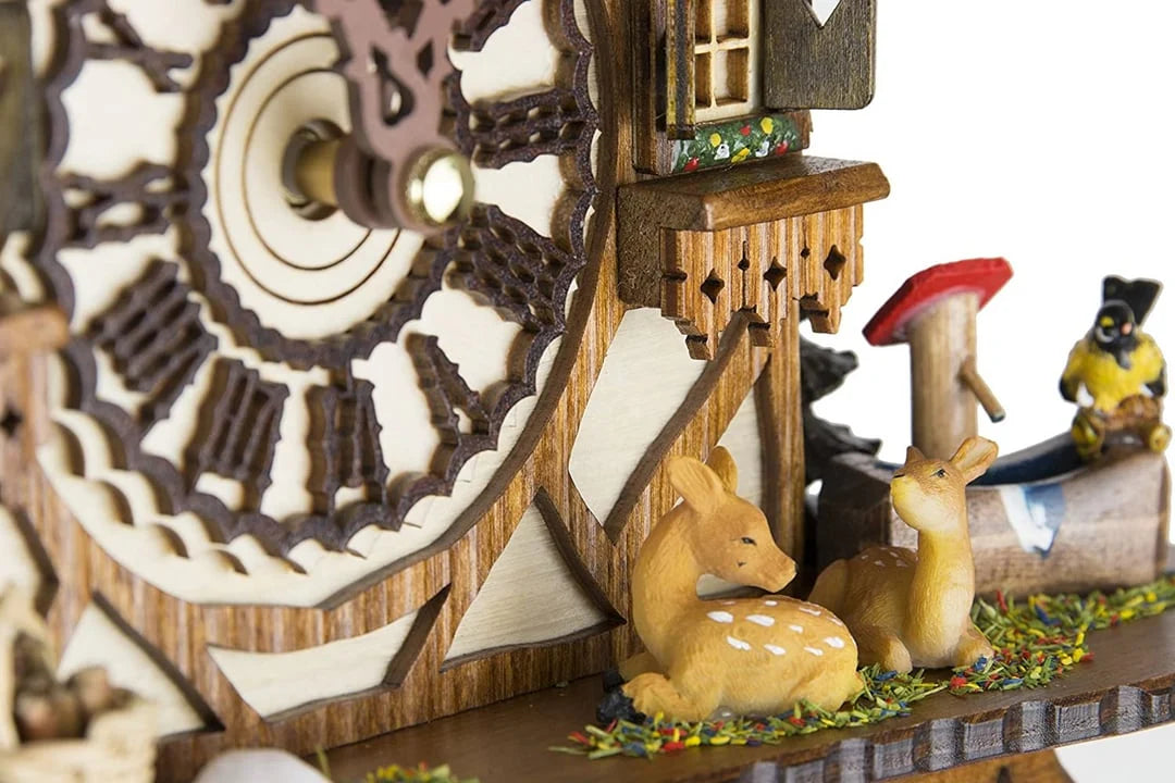 Cuckoo Clock Wooden Chalet Design Musical Chime Night Shutoff