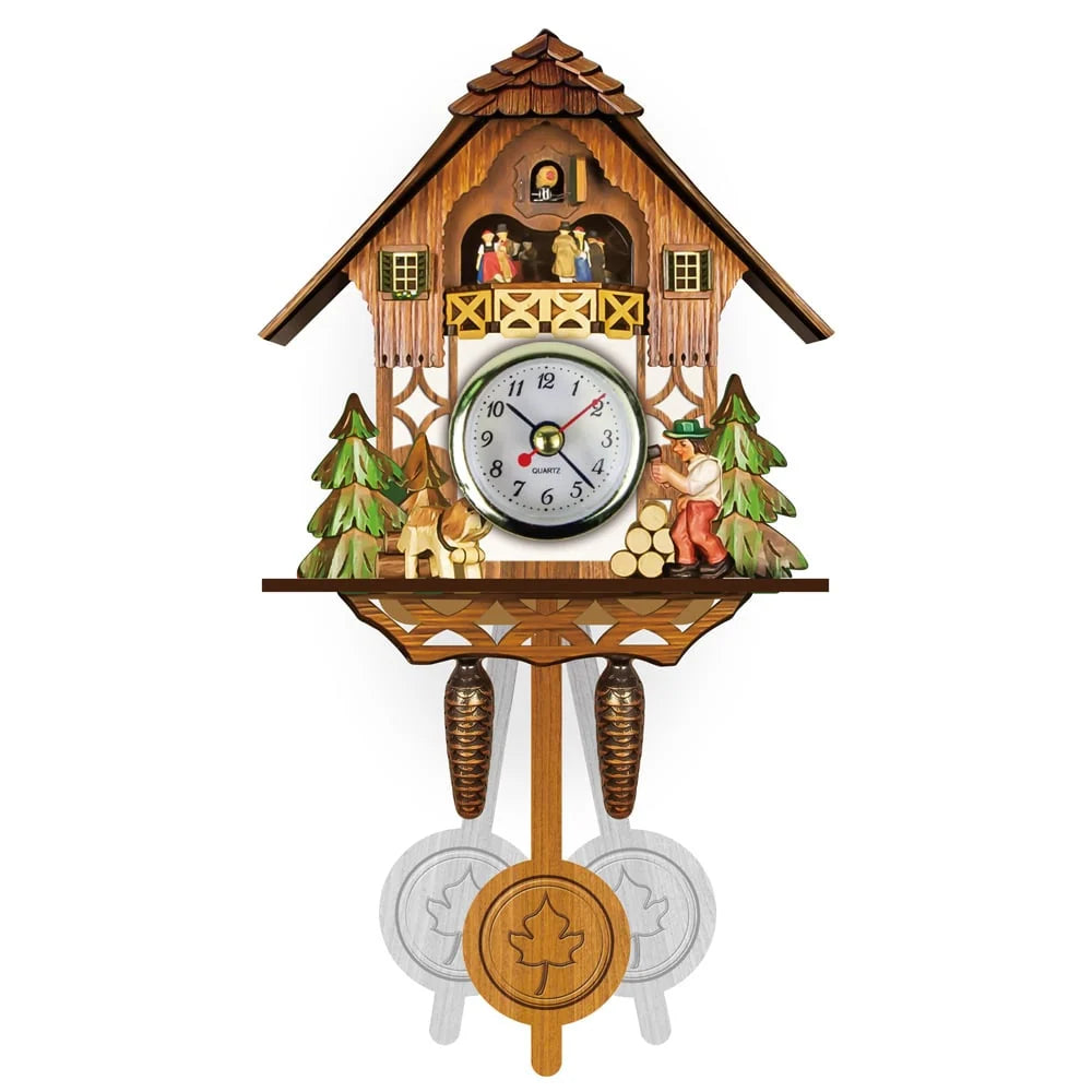 Cuckoo Clock Wooden Chalet Design Musical Chime Night Shutoff