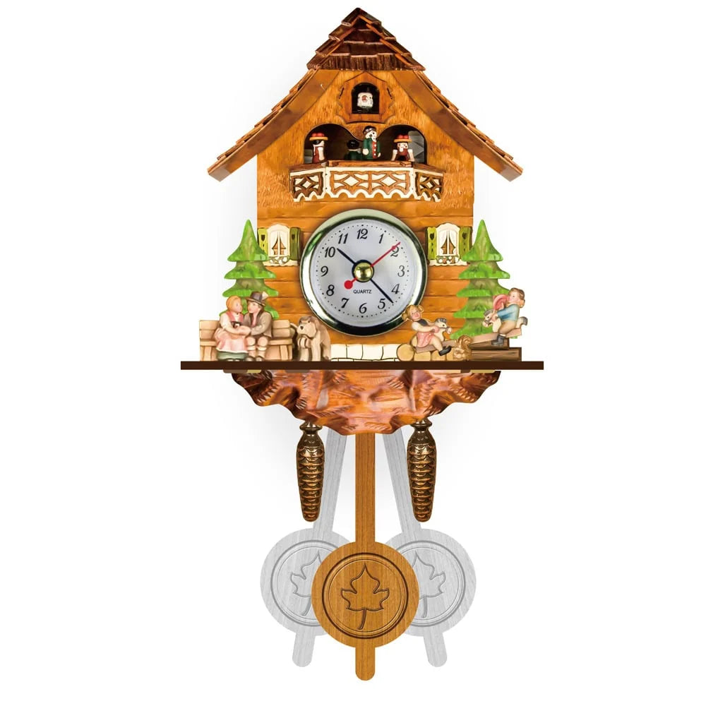 Cuckoo Clock Wooden Chalet Design Musical Chime Night Shutoff