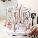 Cup Drying Rack Stainless Steel Holds 6 Cups Rotating Base