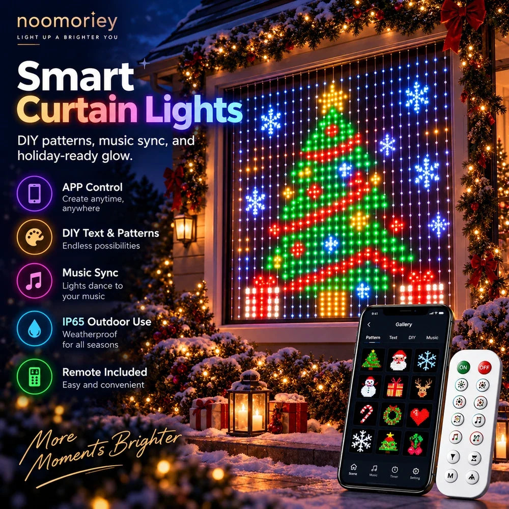 Curtain Lights RGB App-Controlled Music Sync Custom Patterns