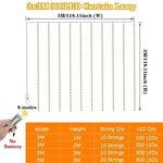 Curtain Lights USB Type-C Powered 8 Lighting Modes