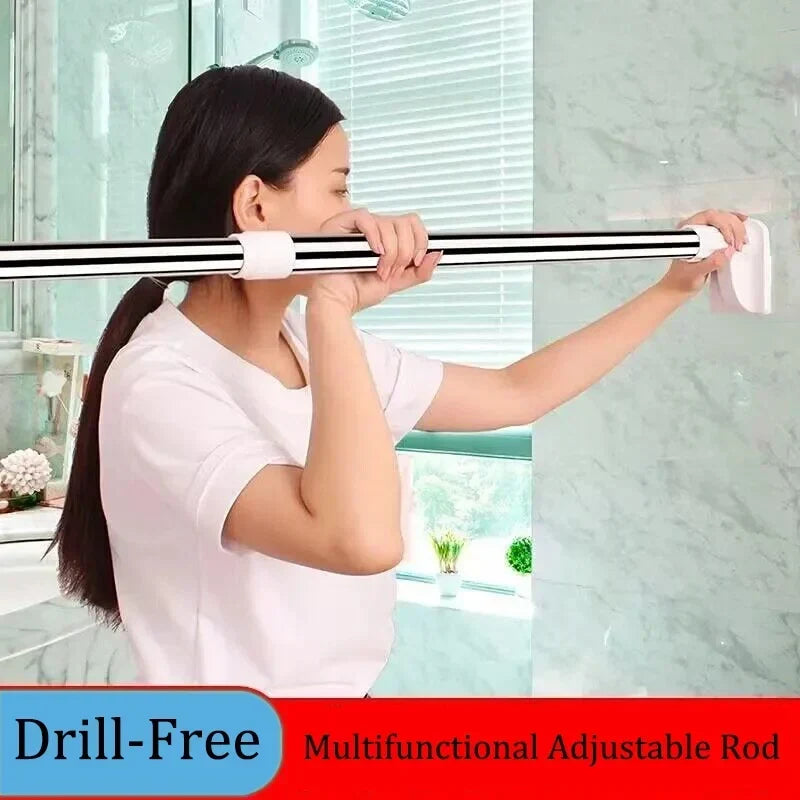 Curtain Tension Rod Stainless Steel Adjustable No-Drill Design Rust-Resistant