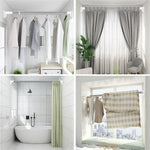 Curtain Tension Rod Stainless Steel Adjustable No-Drill Design Rust-Resistant