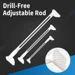 Curtain Tension Rod Stainless Steel Adjustable No-Drill Design Rust-Resistant