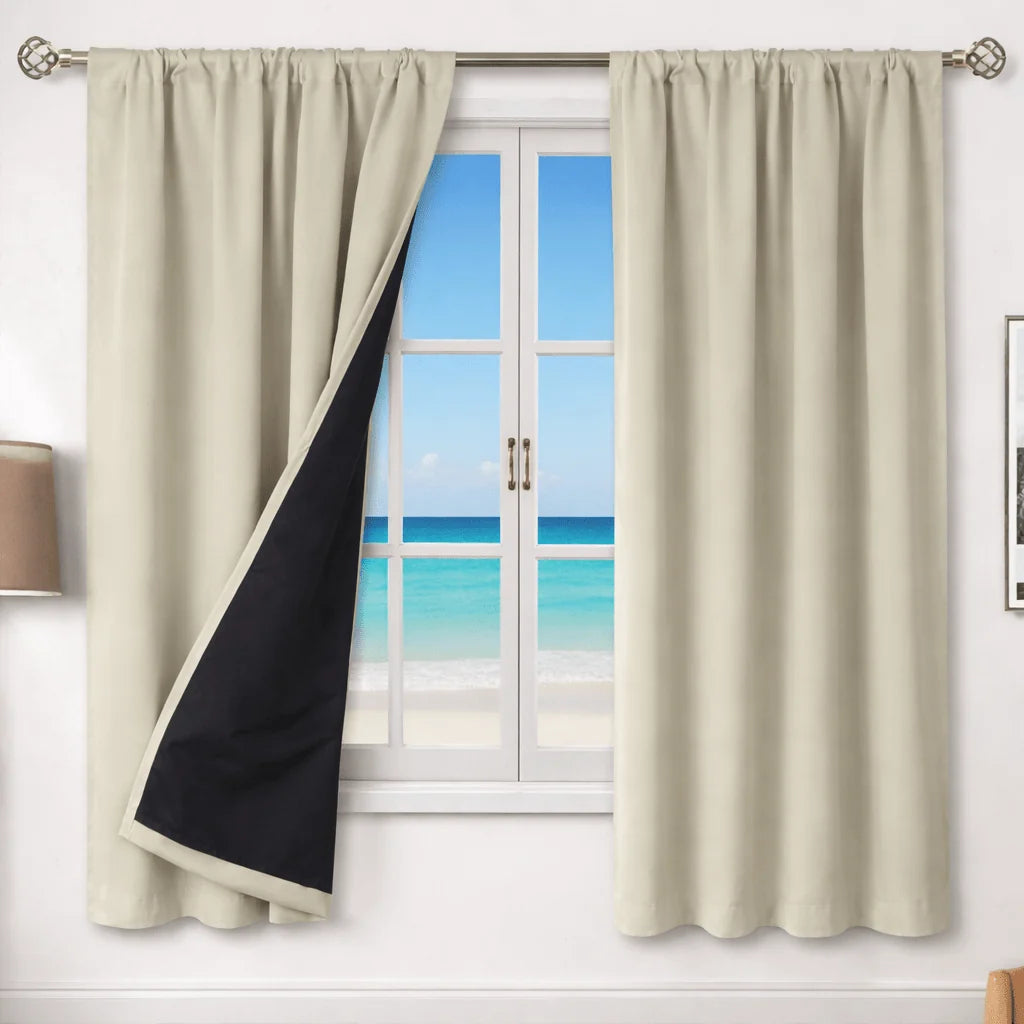 Curtain Thermal Insulating Water-Repellent Rod Pocket