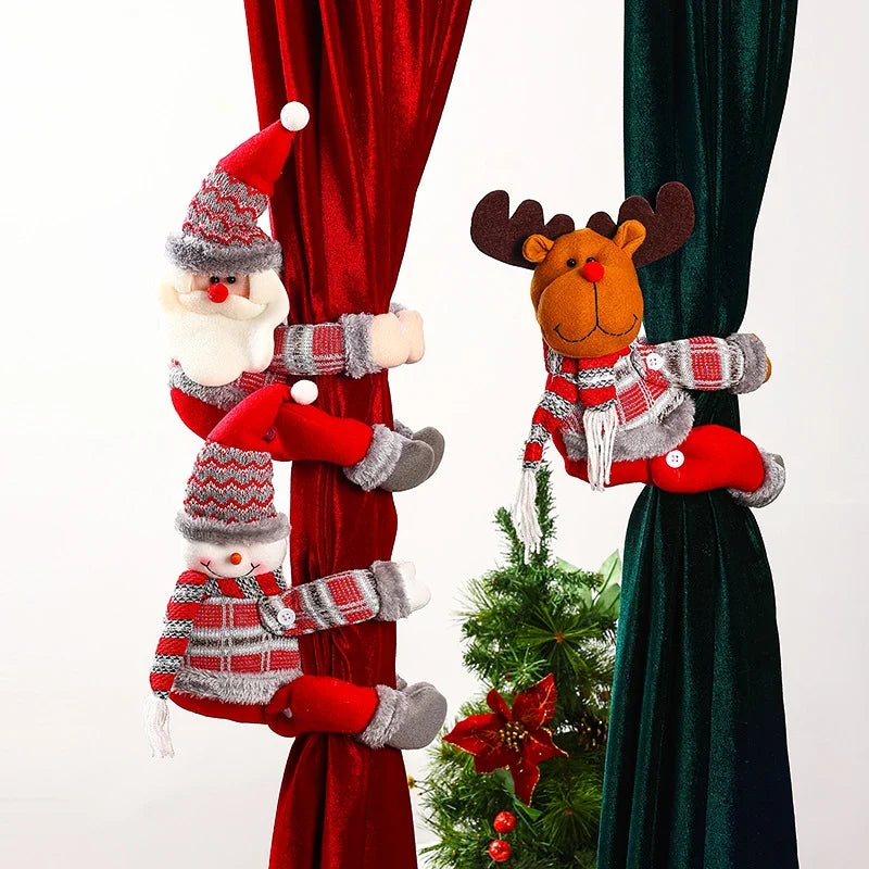 Curtain Tieback Festive Santa Durable Fabric & Universal Fit