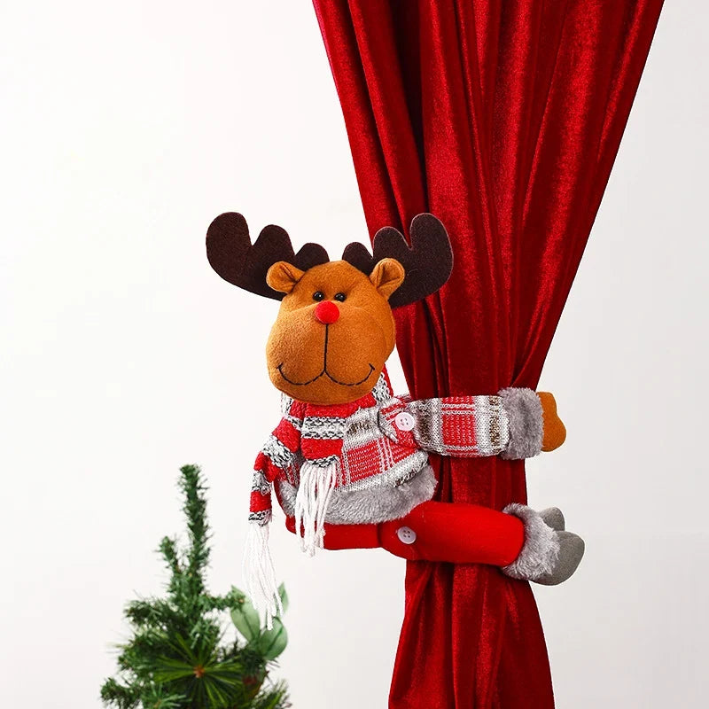 Curtain Tieback Festive Santa Durable Fabric & Universal Fit
