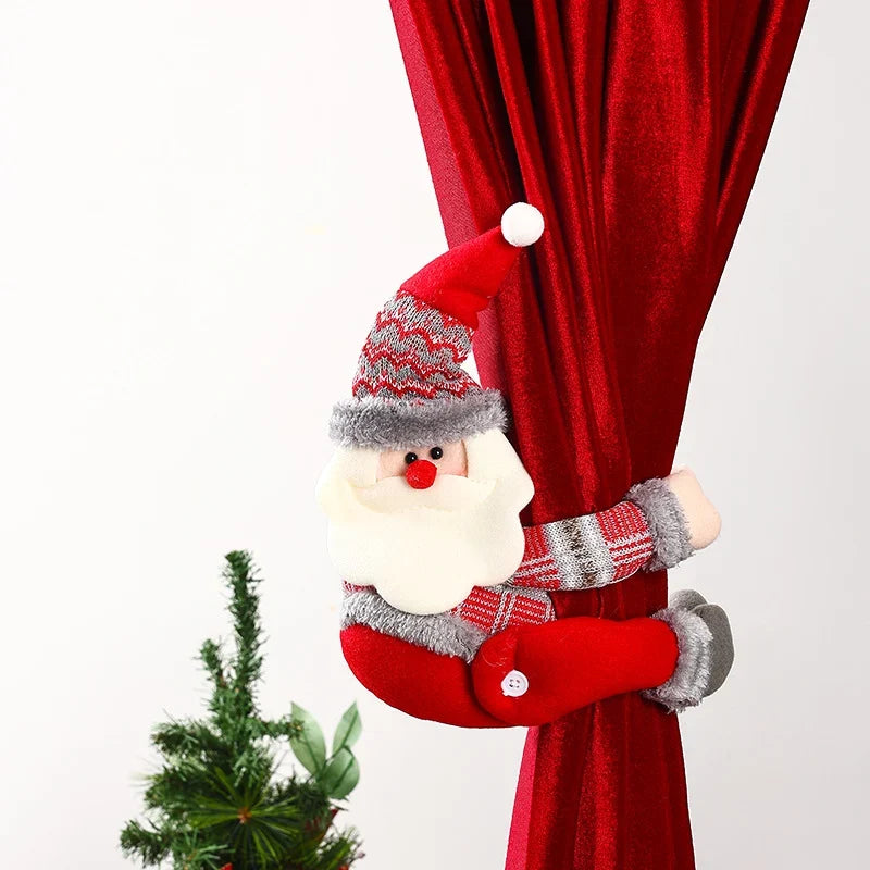 Curtain Tieback Festive Santa Durable Fabric & Universal Fit
