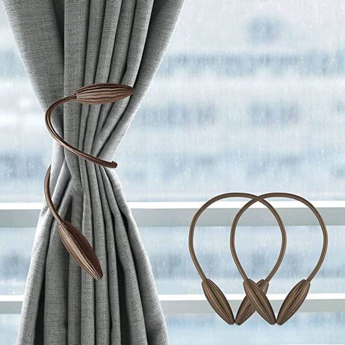 Curtain Tiebacks Flexible Tool-Free Set of 4 or 8