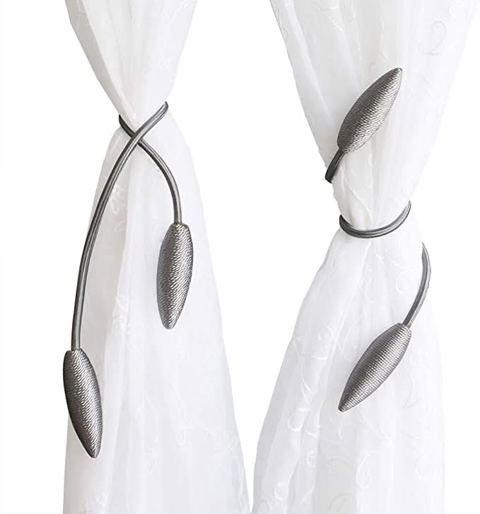 Curtain Tiebacks Flexible Tool-Free Set of 4 or 8