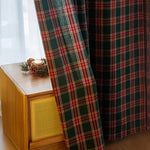 Curtains Classic Plaid Polyester Grommet Top