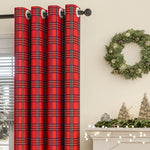 Curtains Classic Plaid Polyester Grommet Top