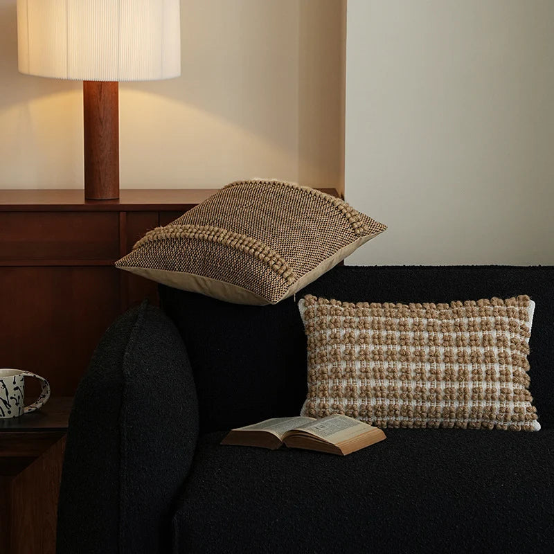 Cushion Cover 18 Inch Coarse-Woven Tufted Cotton Blend
