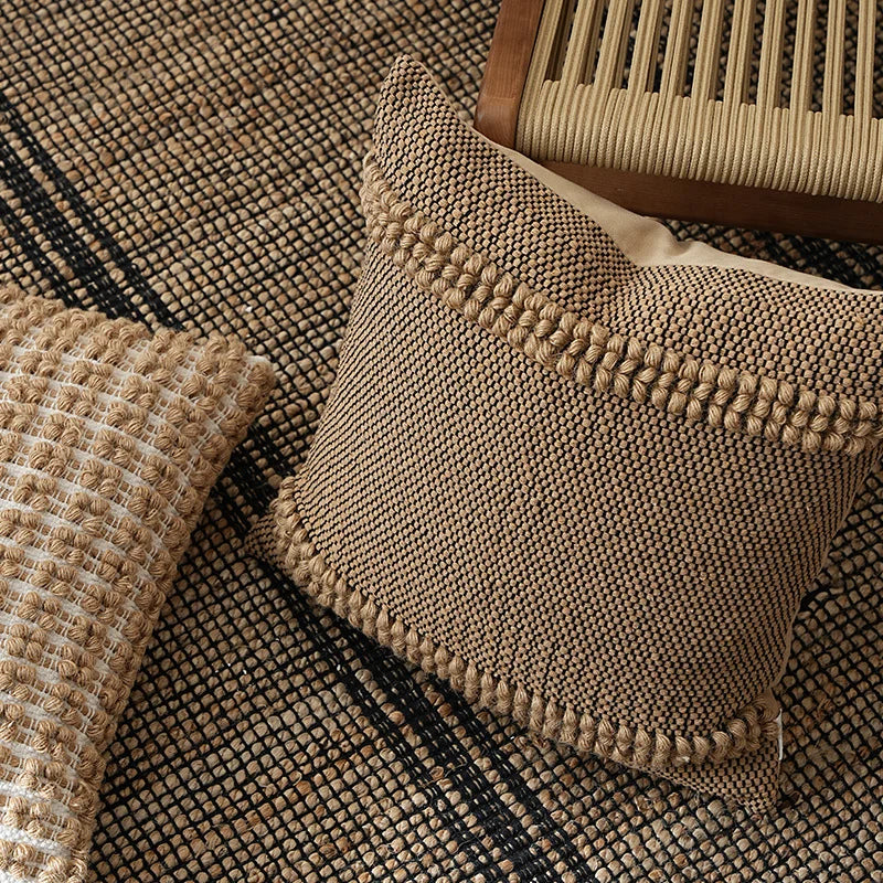Cushion Cover 18 Inch Coarse-Woven Tufted Cotton Blend