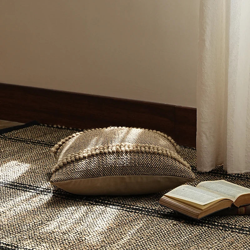 Cushion Cover 18 Inch Coarse-Woven Tufted Cotton Blend