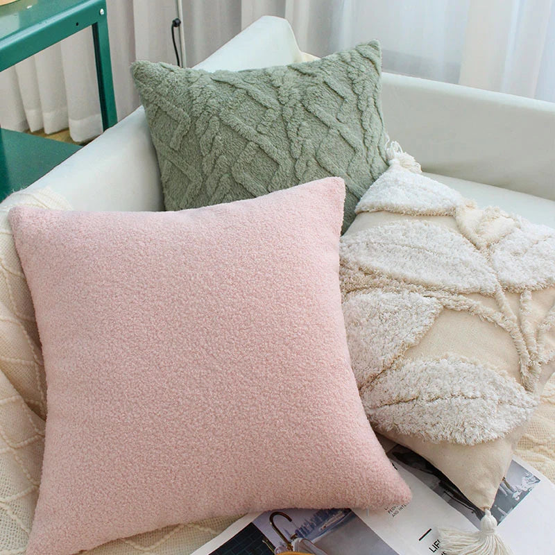 Cushion Cover 18 x 18 Boucle Teddy Machine Washable