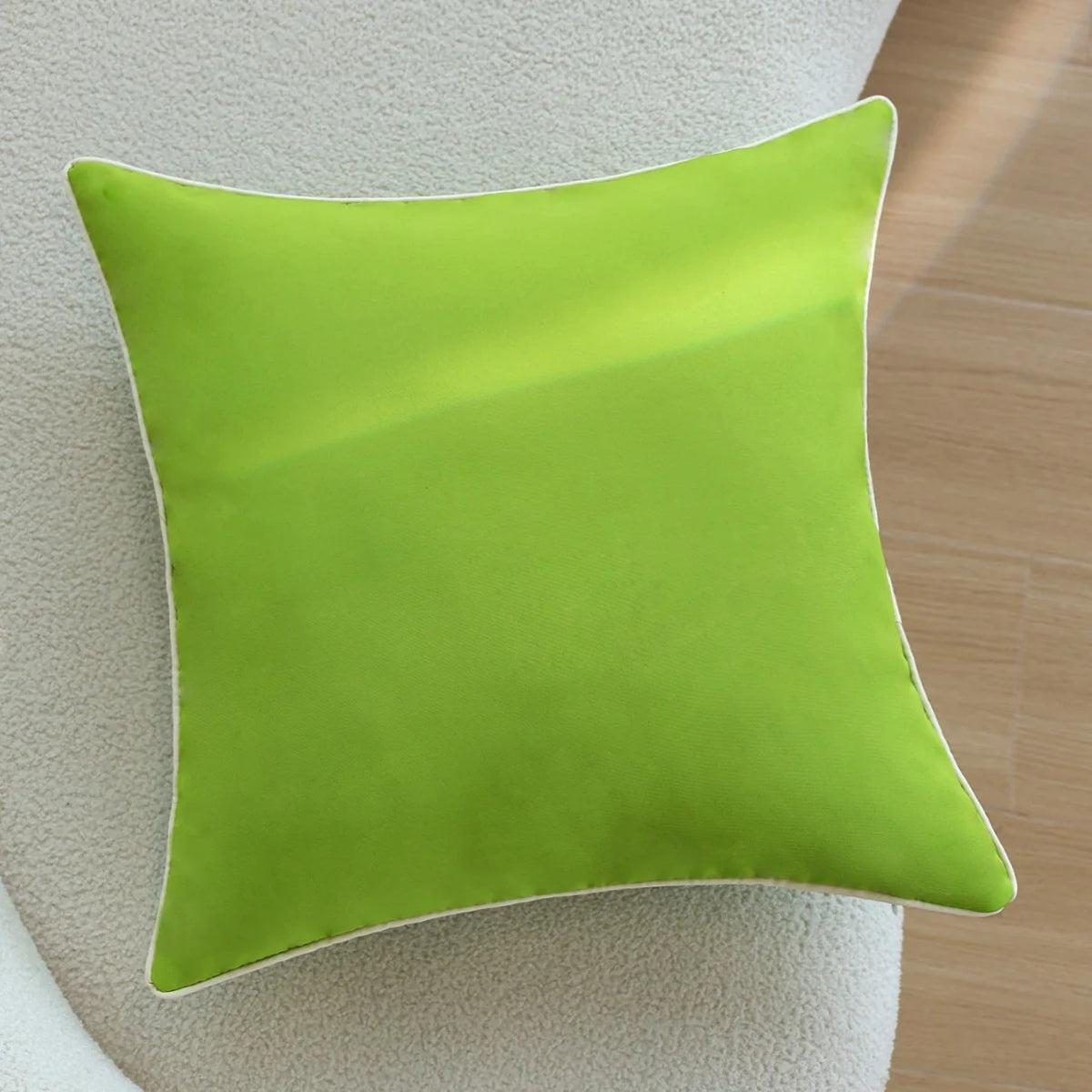 Cushion Cover 18x18 Inch Microfiber Contrast Piping Hidden Zipper