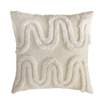 Cushion Cover 18x18in Geometric Tufted Cotton Concealed Zipper