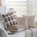 Cushion Cover 18x18in Knotted Grid Concealed Zipper