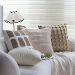 Cushion Cover 18x18in Knotted Grid Concealed Zipper