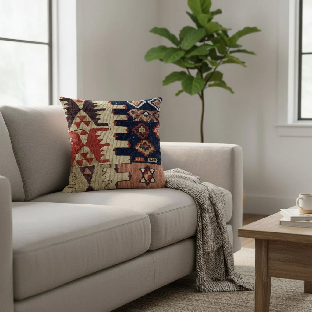Cushion Cover Boho Pattern Polyester 17.7-Inch Square