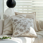 Cushion Cover Botanical Jacquard Satin Piping
