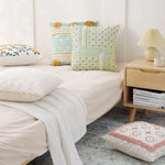 Cushion Cover Botanical Jacquard Tassel Trim 45 × 45 cm