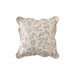 Cushion Cover Botanical Print Cotton Blend Wavy Edge