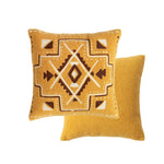 Cushion Cover Bouclé Embroidered Geometric 18 x 18
