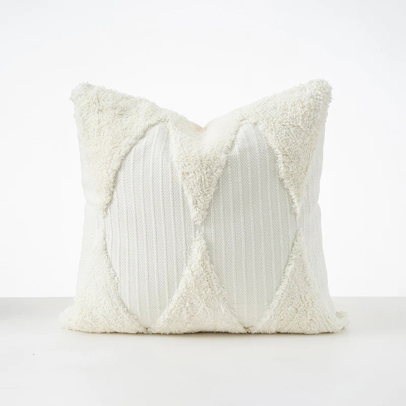 Cushion Cover Bouclé Quilted With Tassels