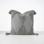 Cushion Cover Bouclé Quilted With Tassels