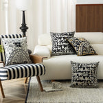 Cushion Cover Chenille Jacquard Floral Zipper & Machine Washable