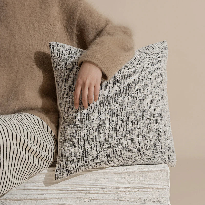 Cushion Cover Chenille Jacquard Removable Zipper Pillowcase Only