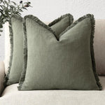 Cushion Cover Cotton-Linen Blend Hidden Zipper Machine Washable