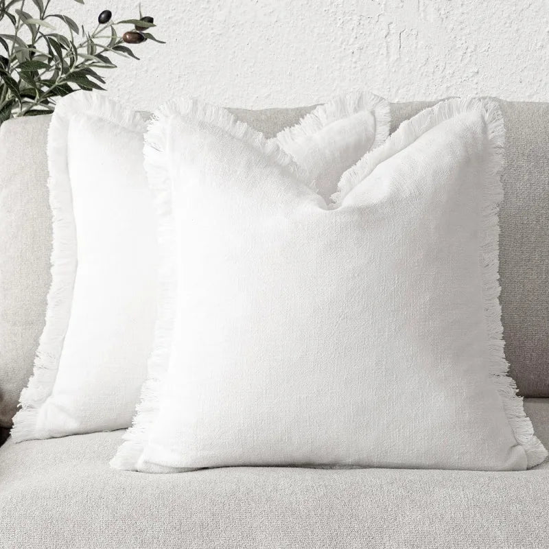 Cushion Cover Cotton-Linen Blend Hidden Zipper Machine Washable
