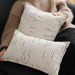 Cushion Cover Cotton-Linen Blend Woven Stripe Hidden Zipper