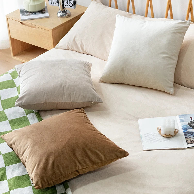 Cushion Cover Cotton-Linen Hidden Zipper 18×18 Inch