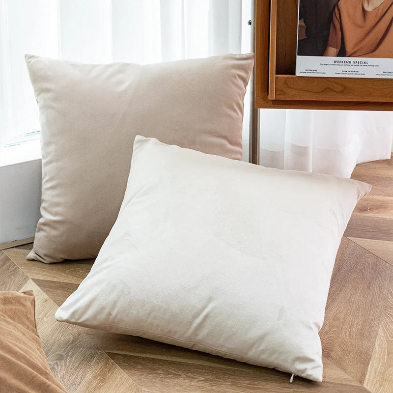Cushion Cover Cotton-Linen Hidden Zipper 18×18 Inch